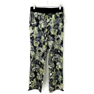 Central Park Black Yellow Geometric Print Pullon Athleisure Pants Womens Small